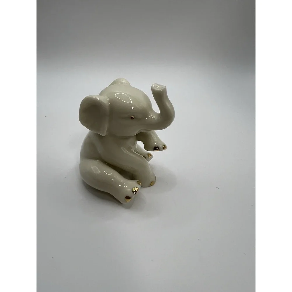 LENOX Porcelain Dolphins & Elephant Figurines 24k Gold Vintage (Lot of 3)